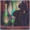 Journal intime à chat noir et bouteille d'absinthe - Lisa Parker (17cm)