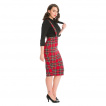 Jupe vintage punk-rock motif Tartan  bretelles - Banned