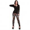 Legging femme gothique avec dragons gris sur lave craquelée
