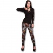 Legging femme gothique avec dragons gris sur lave craquele