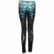 Legging femme gothique  cranes en face  face et flammes bleues