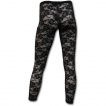 Legging femme gothique noir élégant à dentelle de fleurs