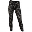 Legging femme gothique noir élégant à dentelle de fleurs