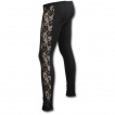 Legging femme gothique noir élégant à dentelle de fleurs sur le long