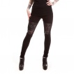 Legging goth-rock noir ajouré à sangles - Heartless