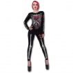 Legging noir gothique  squelette et roses rouges grimpantes