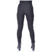 Leggings gothique-rock noir  jambes rivetes avec anneaux - Vixxin