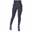 Leggings gothique-rock noir  jambes rivetes avec anneaux - Vixxin