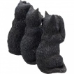 Lot de 3 figurines chats noirs de la sagesse