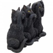 Lot de 3 figurines chats noirs de la sagesse