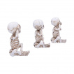 Lot de 3 figurines squelettes de la sagesse (13 cm)