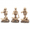 Lot de 3 Figurines petits squelettes de la sagesse (8,5cm)