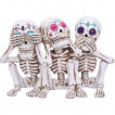 Lot de 3 figurines squelettes faon crane de sucre mexicain