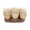 Lot de 6 verres  shooter en formes de crane avec plateau