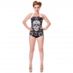 Maillot de bain femme goth-rock Banned  crane et symboles