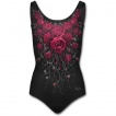 Maillot de bain femme gothique avec roses ensanglantes