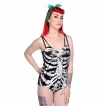 Maillot de corps femme gothique Banned à imprimé cage thoracique