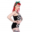 Maillot de corps femme gothique Banned à imprimé cage thoracique