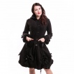 Manteau femme noir à rubans - Poizen Industries