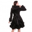 Manteau femme noir  rubans - Poizen Industries