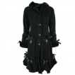 Manteau femme noir à rubans - Poizen Industries