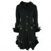 Manteau femme noir  rubans - Poizen Industries