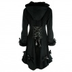 Manteau femme noir  rubans - Poizen Industries