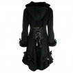 Manteau femme noir à rubans - Poizen Industries