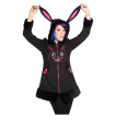 Manteau femme noir  capuche lapin - Banned