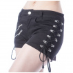 Mini short femme rock noir à zips et lacets DINA - Vixxsin