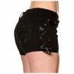 Mini short goth-rock Banned noir à lacages et pentacle