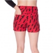 Mini short rock rouge  clairs noirs 