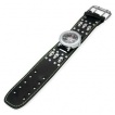 Montre gothique  bracelet rivet avec cranes puis tte de mort pirate