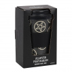 Mug de voyage / Travel mug en bambon noir  pentagrammes