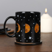 Mug en cramique noire  phases de lunes