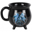 Mug en forme de chaudron  Dragon bleu Yule - Anne Stokes