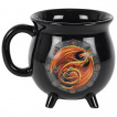 Mug en forme de chaudron  Dragon orange Beltane - Anne Stokes