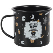 Mug métal émaillé noir à motifs halloween (50cl)