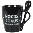 Mug noir Hocus Pocus avec sa cuillre