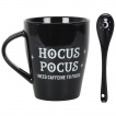 Mug noir Hocus Pocus avec sa cuillère