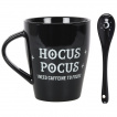 Mug noir Hocus Pocus avec sa cuillre