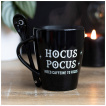 Mug noir Hocus Pocus avec sa cuillre