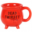 Mug rouge en forme de chaudron Dead Thirsty (Mort assoiff)