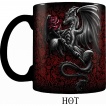 Mug thermo ractif  dragon tenant une rose