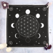 Nappe d'autel noire  phases de lune en coton (70x70cm)