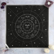 Nappe d'autel noire à signes du zodiaque en coton (70x70cm)