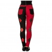 Pantalon femme goth-rock mi-noir mi-rouge 