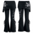 Pantalon Legging pattes d'eph / jupe avec chat gris à griffes sorties et déchirures