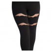 Pantalon leggings femme noir  chauve-souris ajoures - Banned