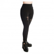 Pantalon leggings femme noir à croix latines ajourées - Banned